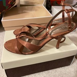 Liliana Brown Satin Strappy Heel